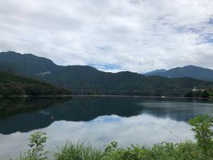 四国の水瓶、早明浦ダム。
すでに天気があやしい。