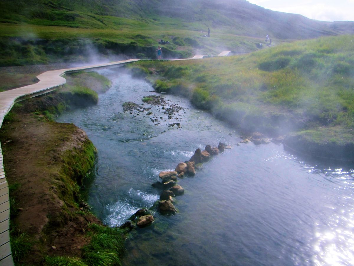 レイキャダルル
1時間くらいのハイキングコースの先にある温泉の川。
ところ...