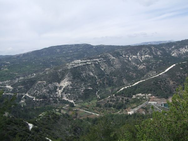 キプロス・トロードス山中「キプロス」の写真：トロードス山中　曲がりくねった道が続く　...