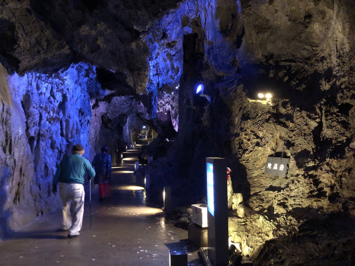 バスで龍泉洞へ。ちびコウモリおった。