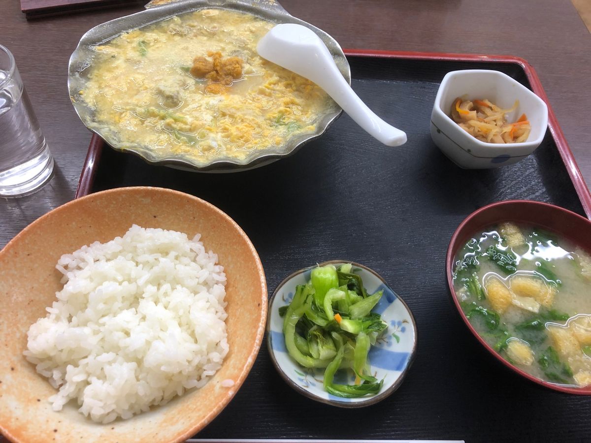 食事処おさないでホタテ貝焼き味噌定食&ホタテフライ。