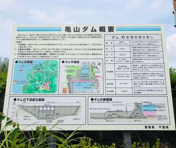 日本・千葉県「ダムを求めて〜千葉県 亀山ダム〜」の写真：ダム湖である亀山湖の周りは湖畔公園があっ...