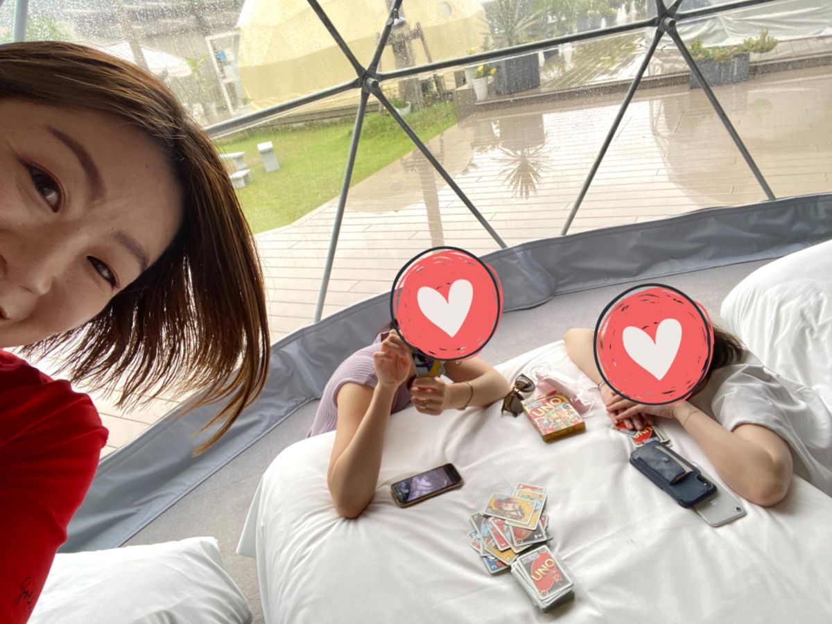 直島ではSANA MANEでグランピング！
1人だけ簡易ベッドだから
公平...