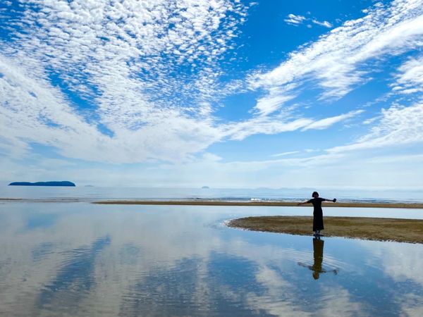 日本・香川県「車で大移動🚘ぐるっと四国」の写真：瀬戸内の天空の鏡
父母ケ浜

景色にテン...