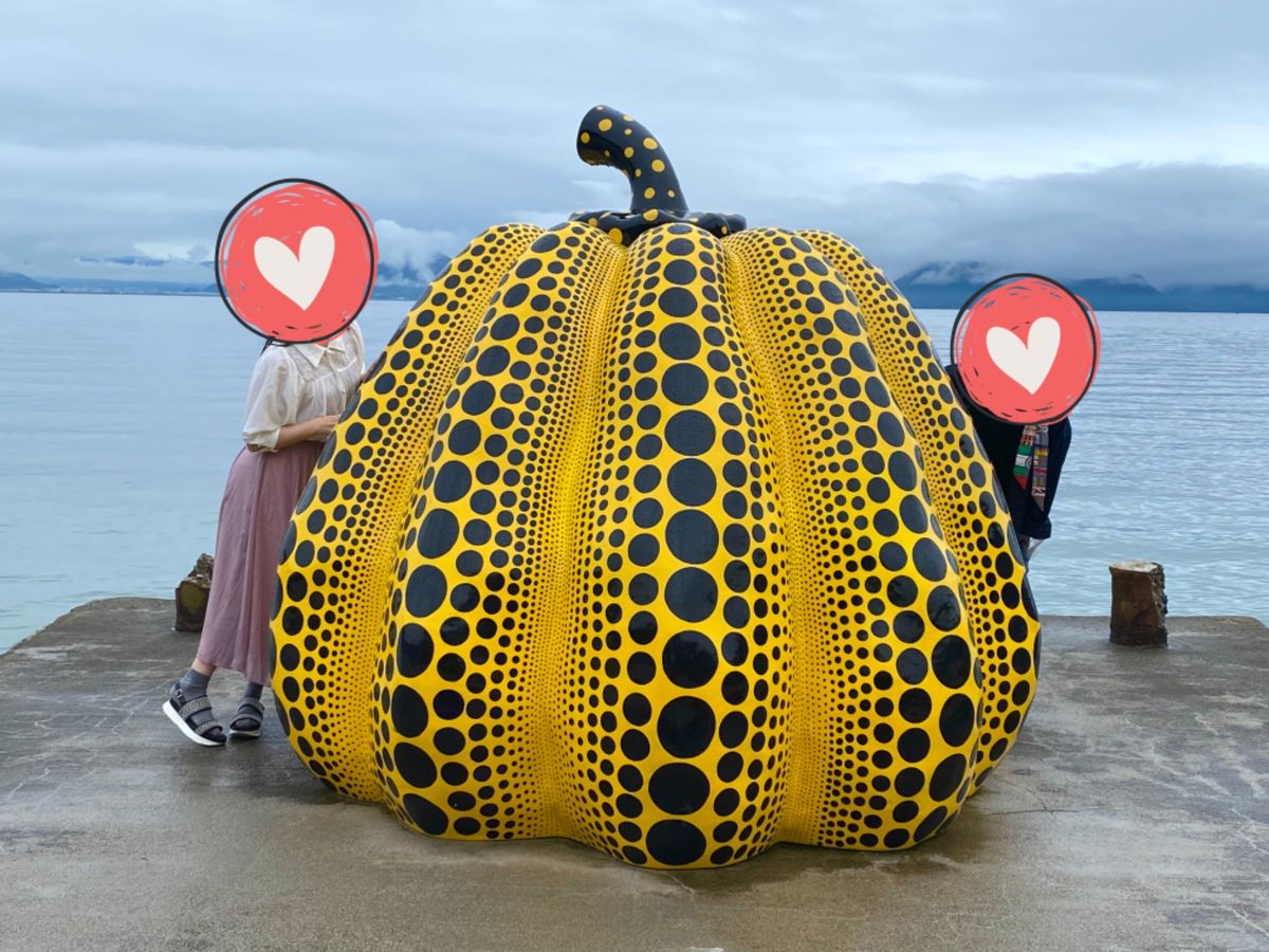 このカボチャで写真を撮るのも
通常なら20分くらい並ぶらしいけど
コロナで...