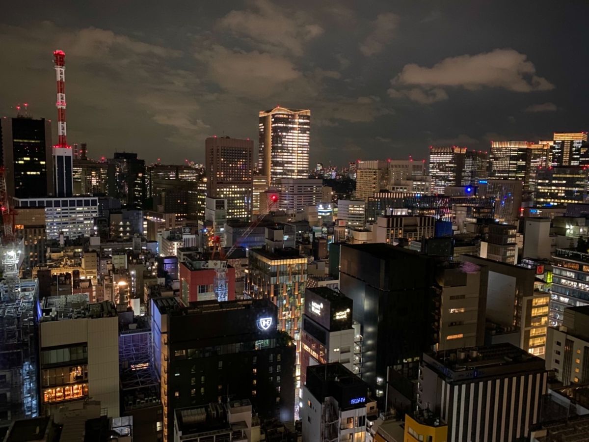 ホテルの部屋から見える銀座の夜景
コロナで灯りが少ないけど
十分綺麗🌃