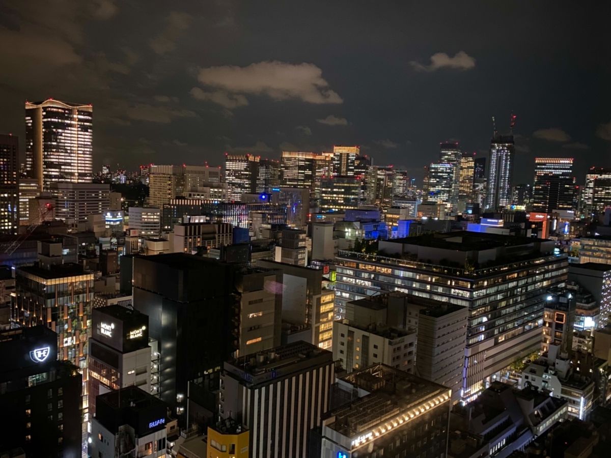 ホテルの部屋から見える銀座の夜景
コロナで灯りが少ないけど
十分綺麗🌃