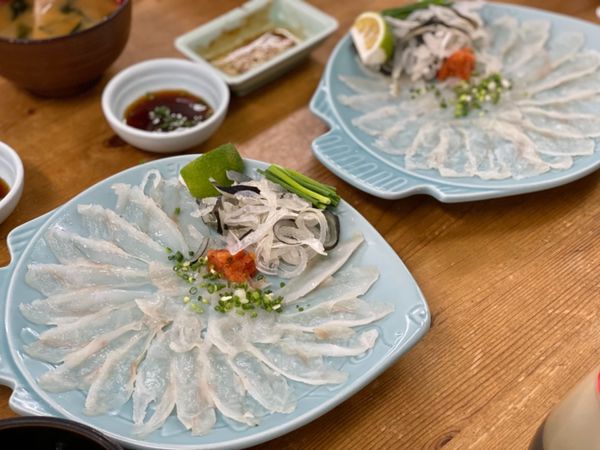 日本・山口県「下関の海の幸に舌鼓の山口出張」の写真：おかもと鮮魚店

ちょうど山口出張のとき...