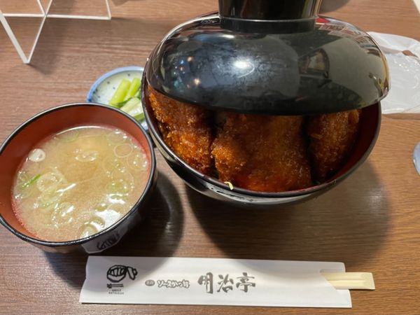 日本「昼神温泉、馬籠宿・妻籠宿と千畳敷カール」の写真：山を降りた後は駒ヶ根名物のソースカツ丼。ボリ...