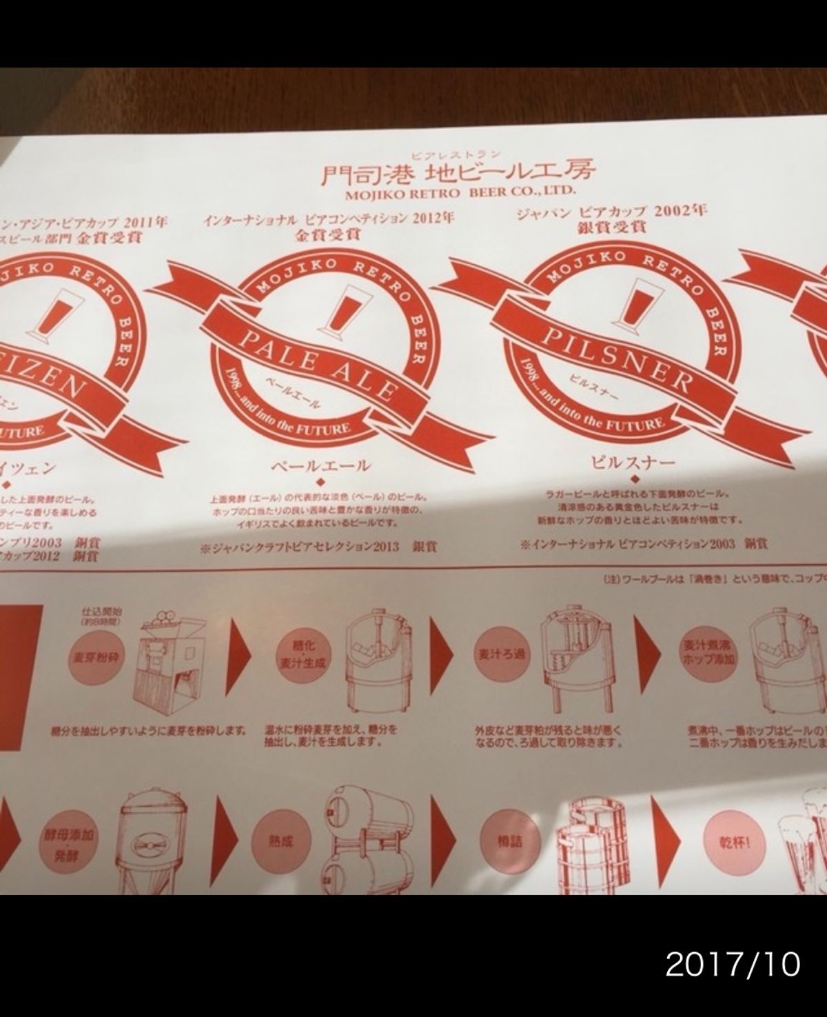 門司の地ビールをいただきました