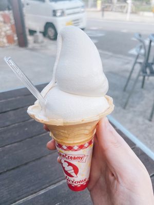 川平湾がとてもキレイでした！
展望台近くにあった、黒糖と海塩入りのソフトク...