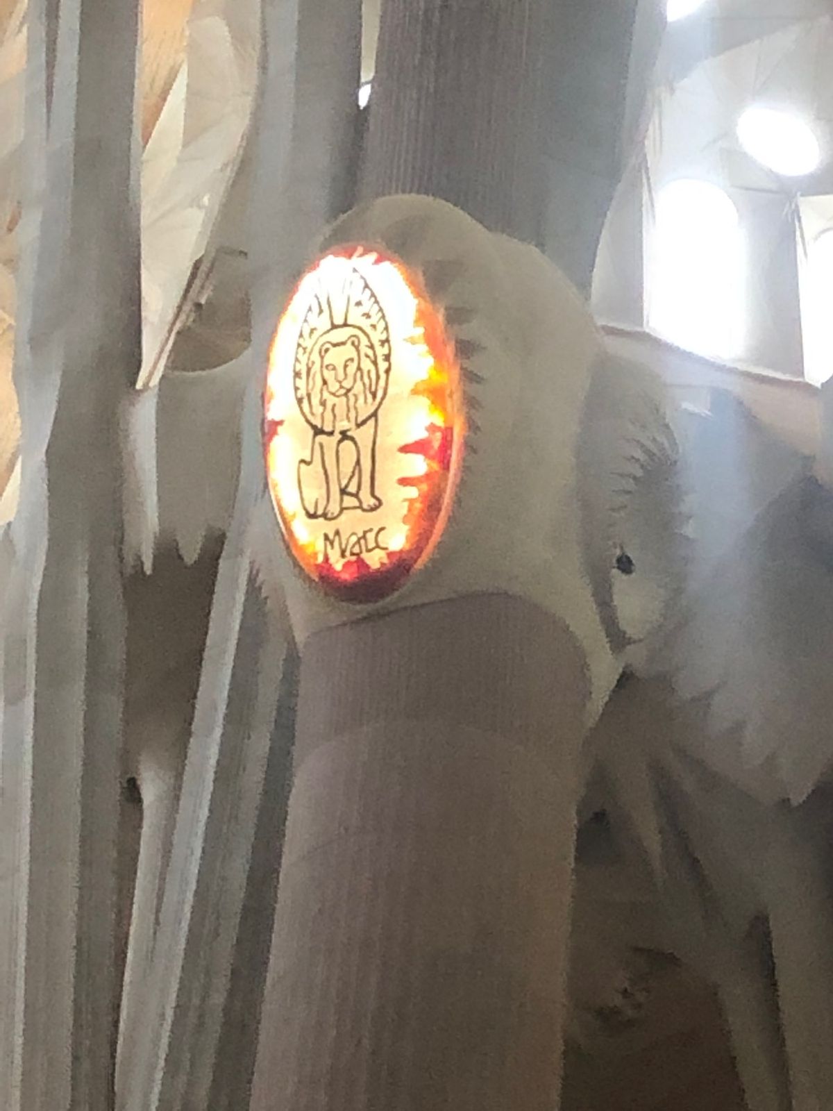 サグラダファミリアの中は、外観から
想像してたのと全然違って、
ステンドグ...