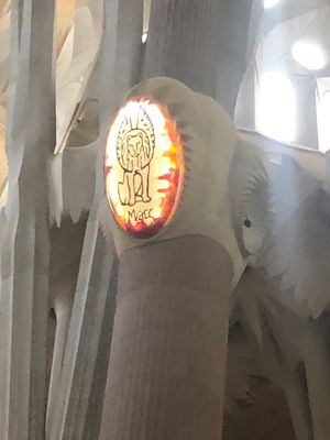 サグラダファミリアの中は、外観から
想像してたのと全然違って、
ステンドグ...
