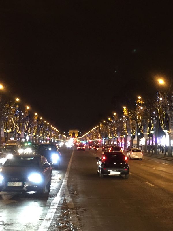 フランス・パリ「Xmasのパリ」の写真：写真で見てたXmasのシャンゼリゼ通り。