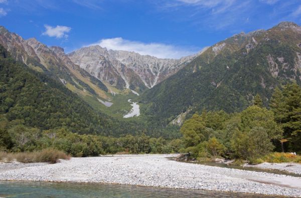 日本・長野県「上高地へ」の写真：長野県上高地
●梓川と穂高
●梓さん
●...