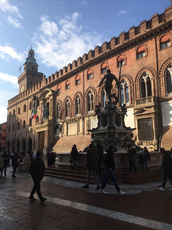 イタリア・ボローニャ「イタリアの思い出」の写真：ボローニャの中心　順に
ネプチューン広場...