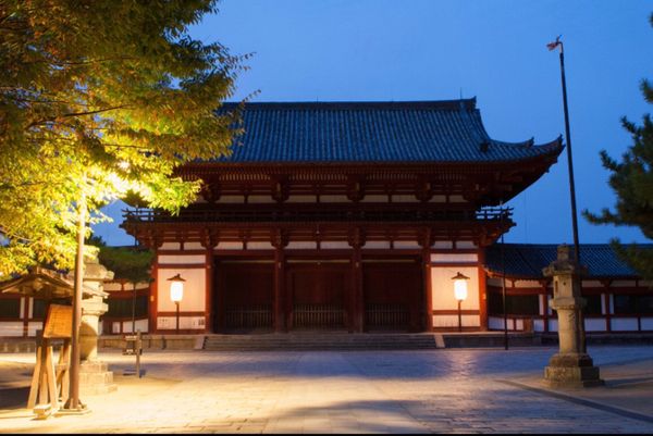 日本・奈良県「奈良　世界遺産をめぐる旅」の写真：奈良
●東大寺　山門の夜景（世界遺産）
...