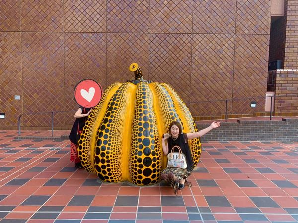 日本・福岡県「欲望のままに爆買いとキングダムを楽しむ1日」の写真：直島のカボチャが台風で流されてしまったの...