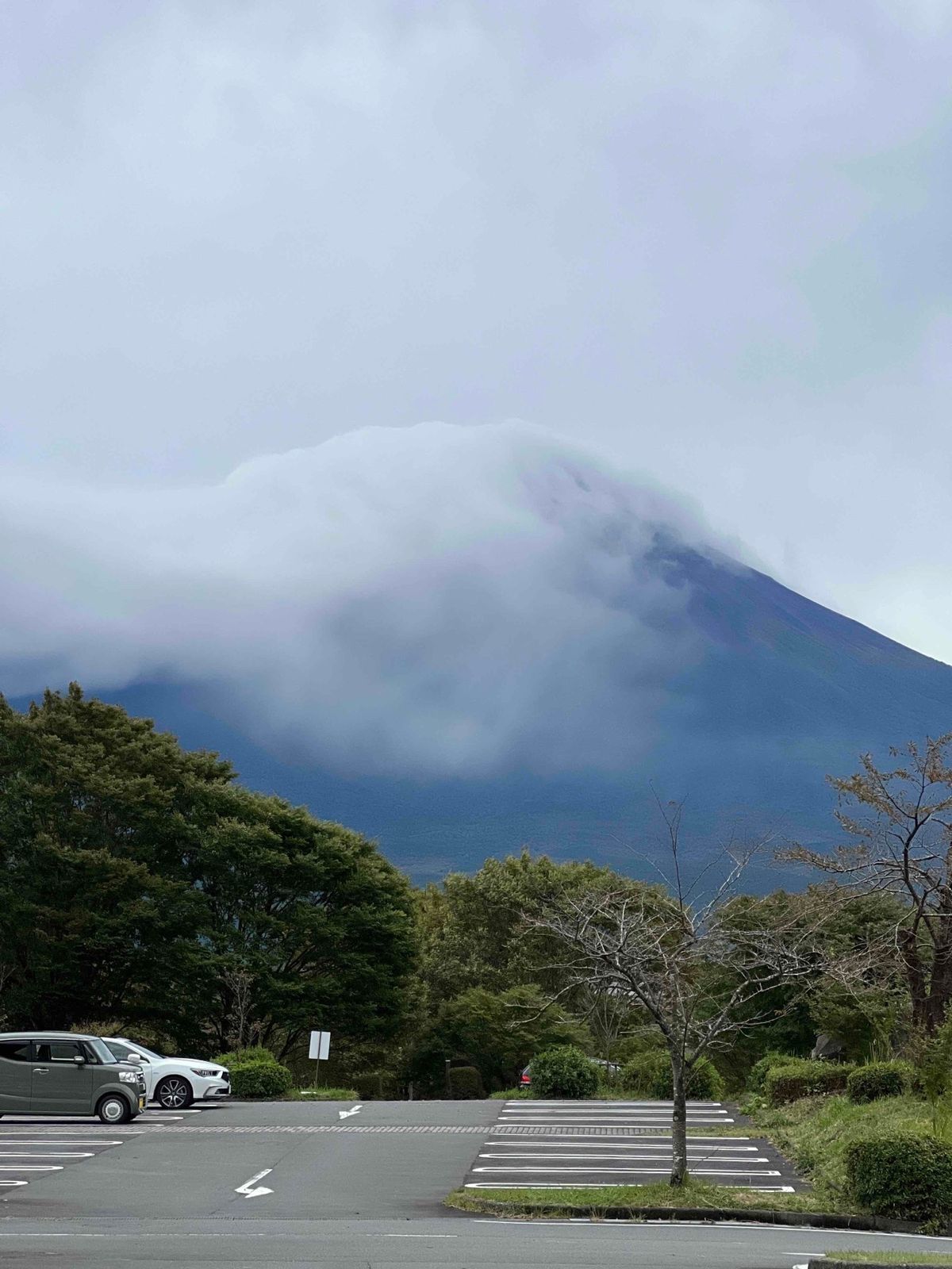 田貫湖キャンプ場に到着！
雨は止んでるけど風が強い！