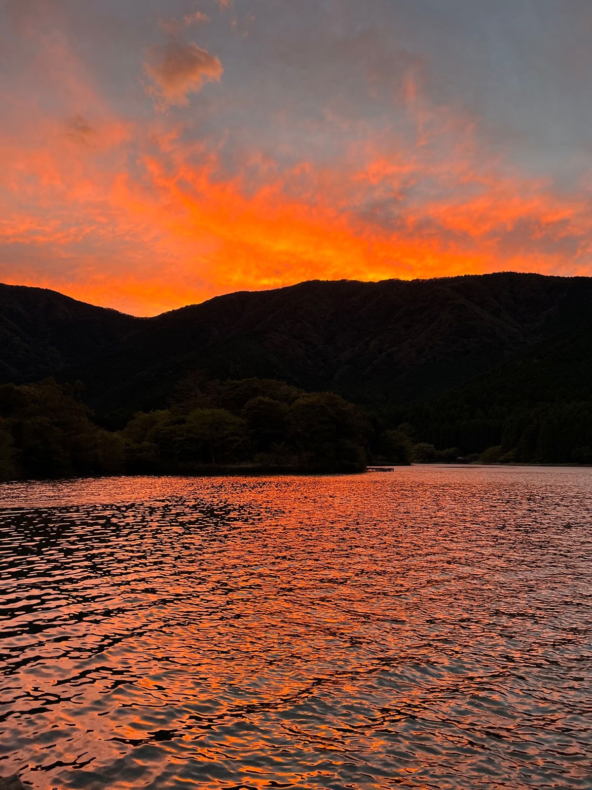 うわぁ、素晴らしい夕日！

そして三脚にどこかのお子様がぶつかりカメラ転倒！！