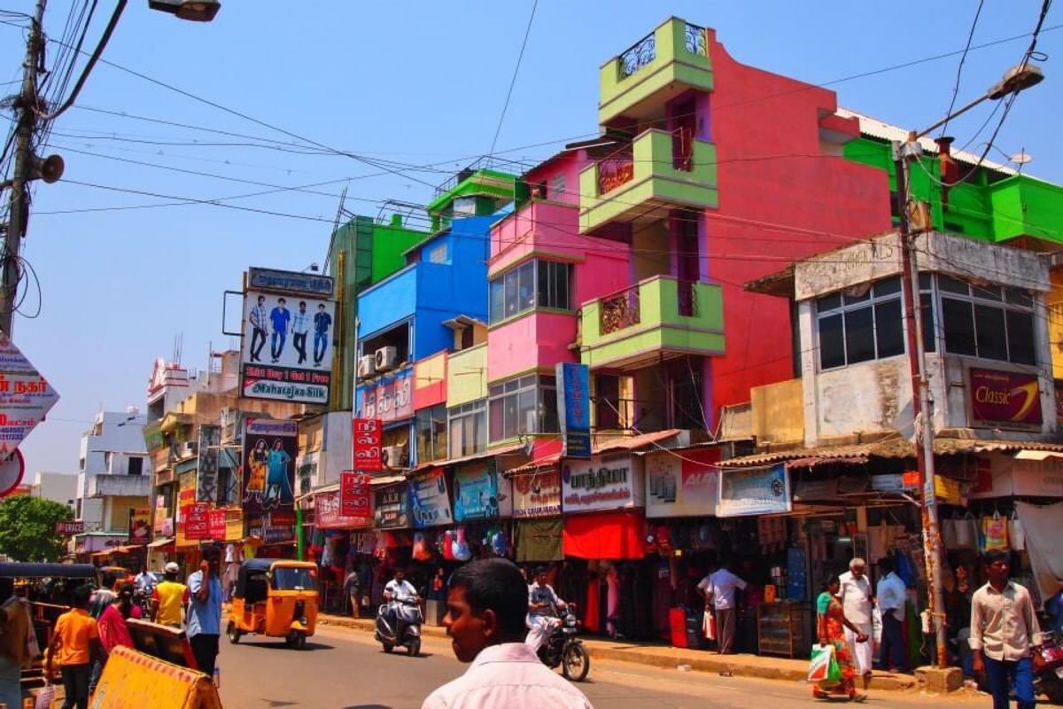 インド南部のポンディシェリーは、フランスの統治下だった時期があり、街の雰囲...