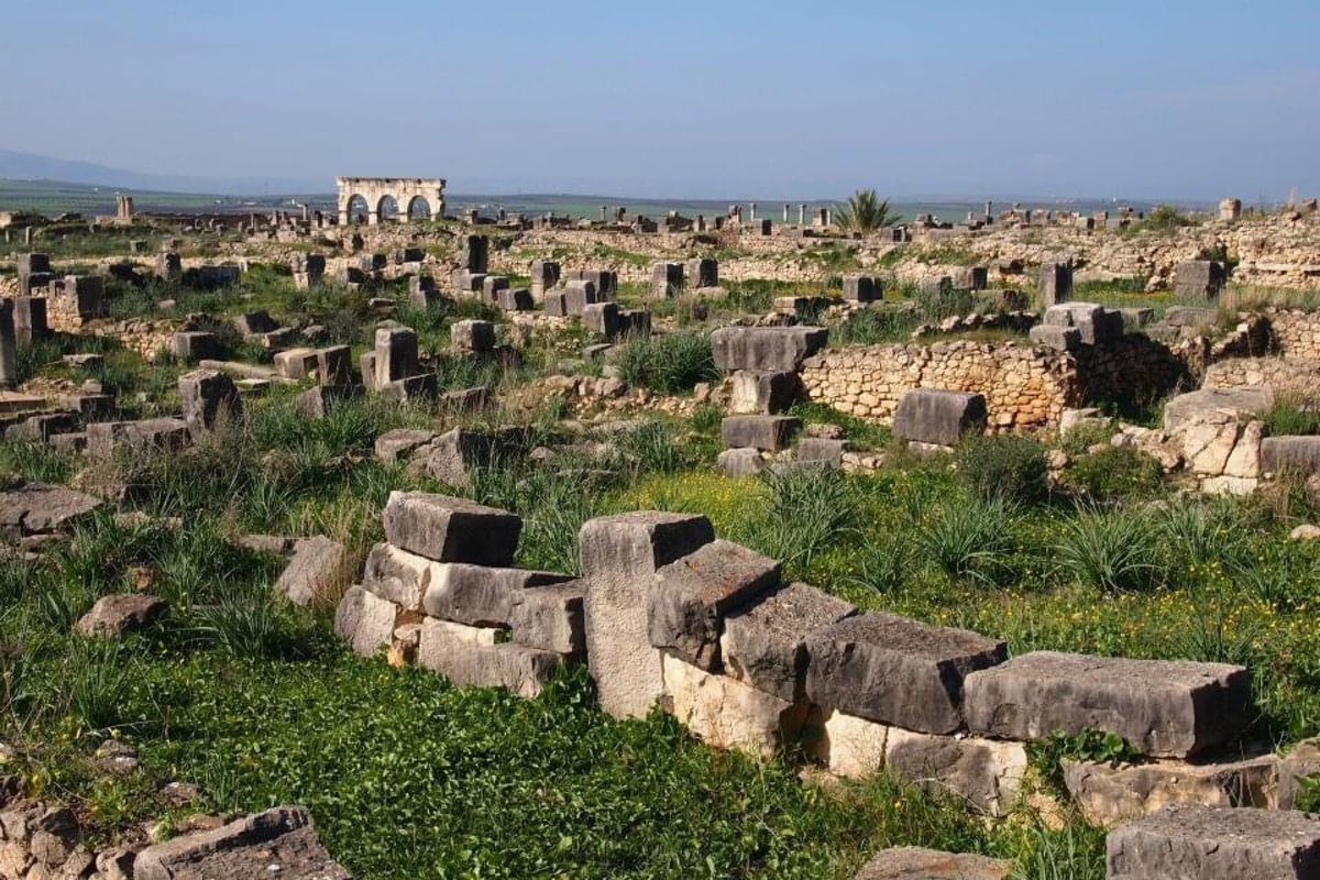 メクネスからバスを乗り継いで行ったヴォルビリス遺跡