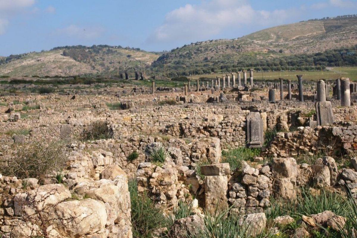 メクネスからバスを乗り継いで行ったヴォルビリス遺跡