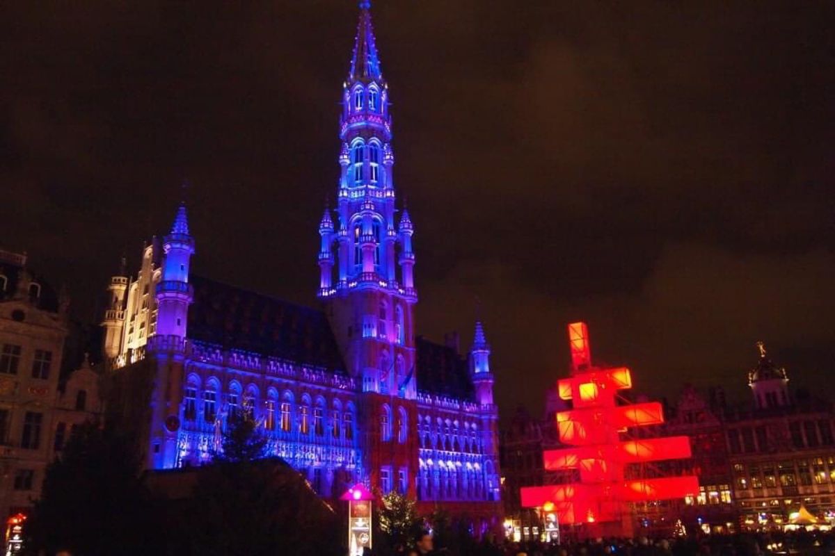 ブリュッセルの夜。ライトアップが綺麗！