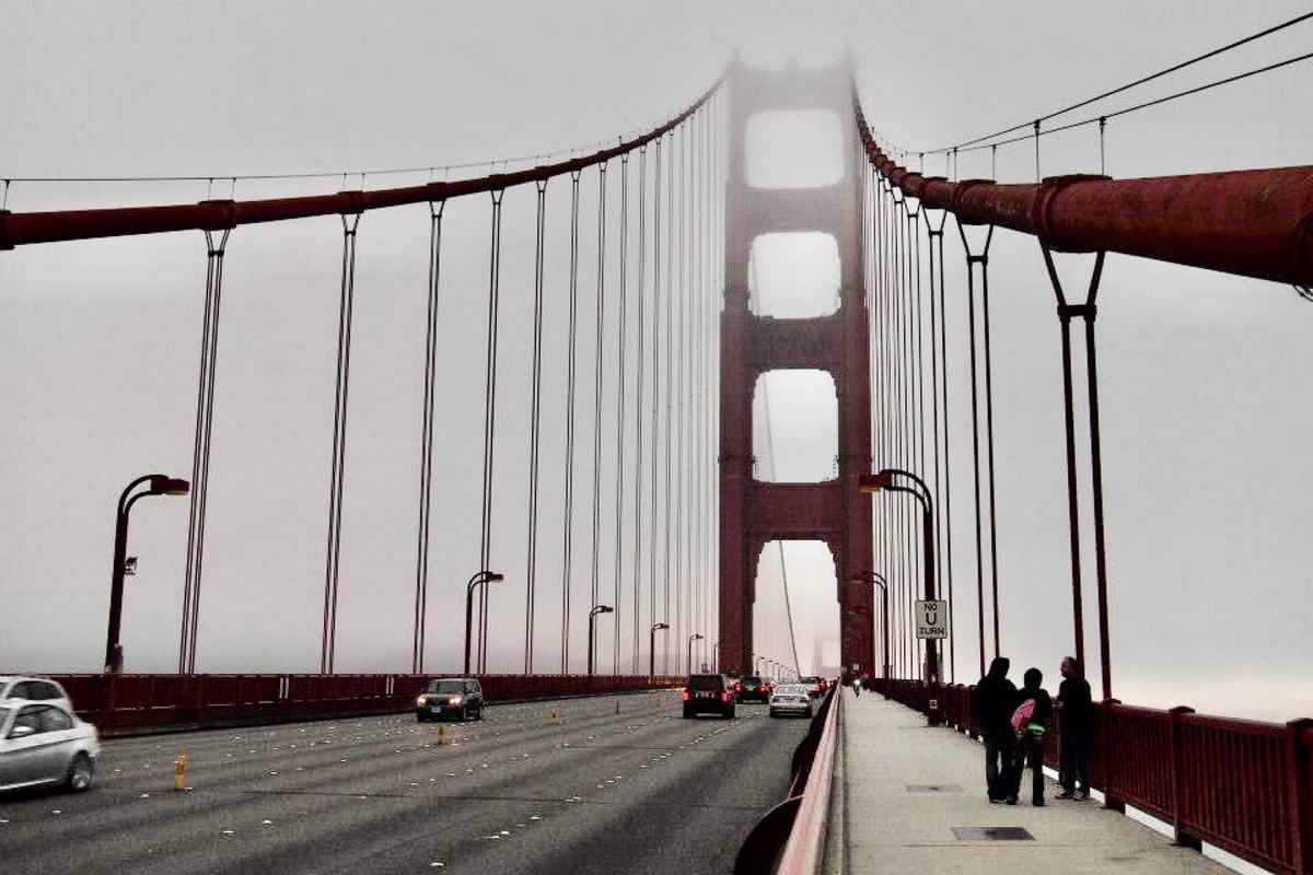 曇っていたゴールデンゲートブリッジ