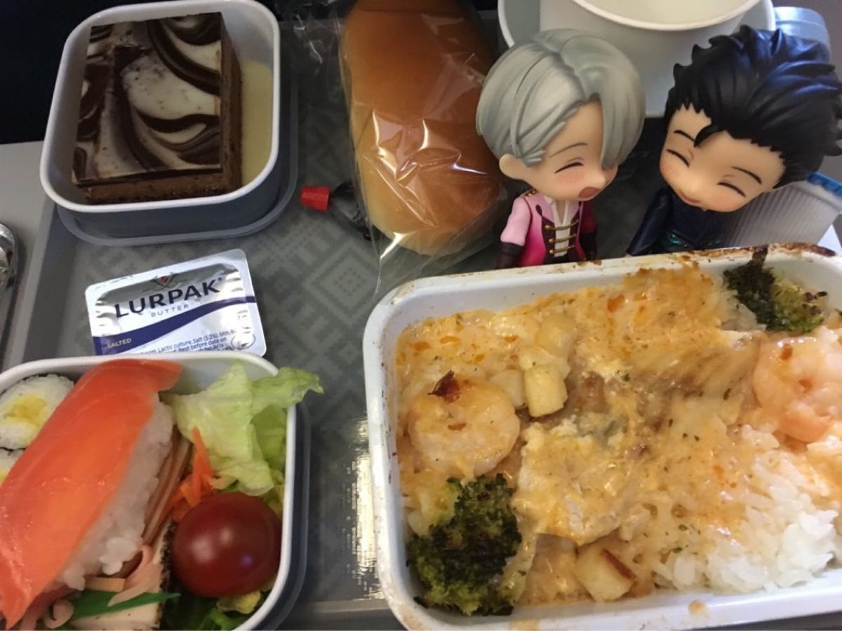 ツアー1日目は移動だけで終わり。アエロフロートだから、どんな機内食が出るか...