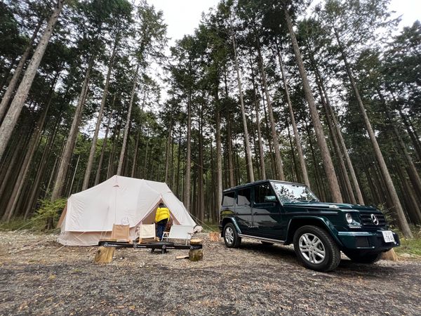 日本・山梨県「ふもっぱらキャンプ/Mercedes me Forest」の写真：Mercedes me Forest到着...