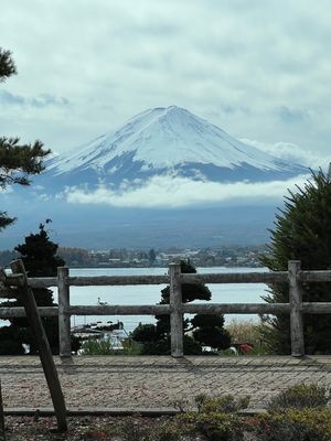 河口湖のハナテラスによって東京へ
富士山の雪化粧が素晴らしいです