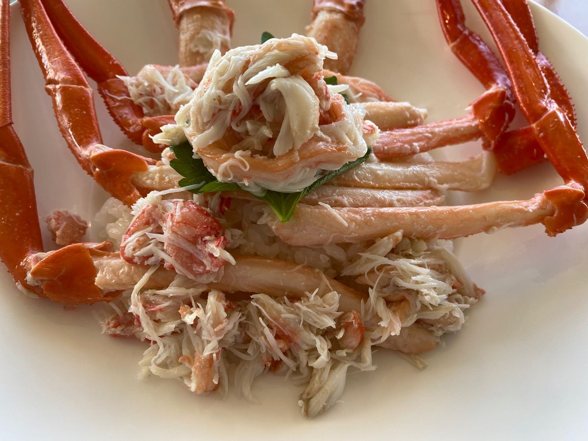 蟹！
道の駅で食べました！