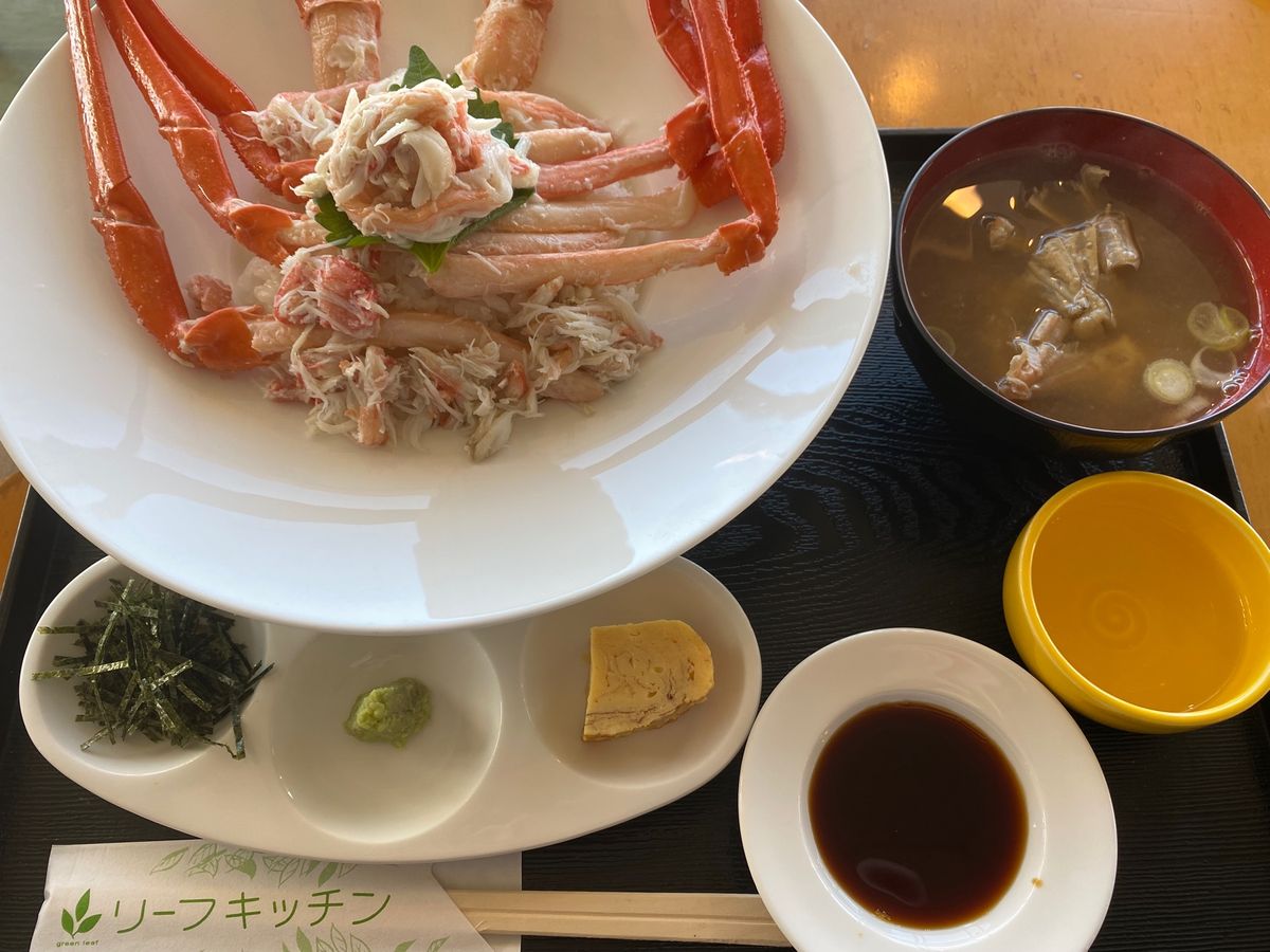 蟹！
道の駅で食べました！