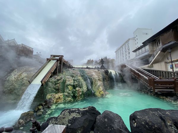 日本・湯畑「草津温泉　2021.11」の写真