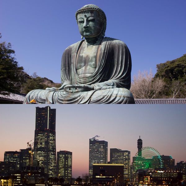 日本・神奈川県「一人旅 神奈川」の写真：大涌谷
小田原城
高徳院
鶴岡八幡宮
赤...