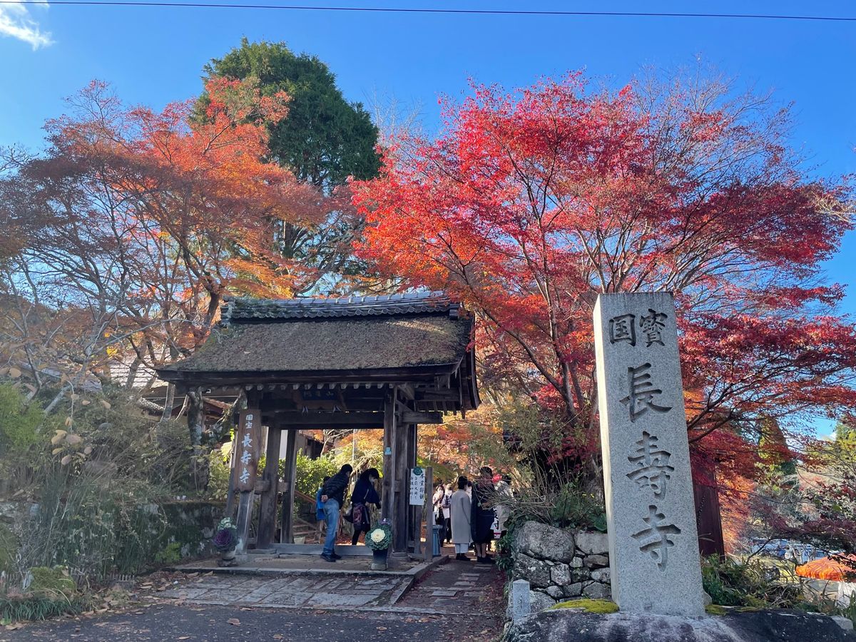 湖南三山の一つ長寿寺の紅葉