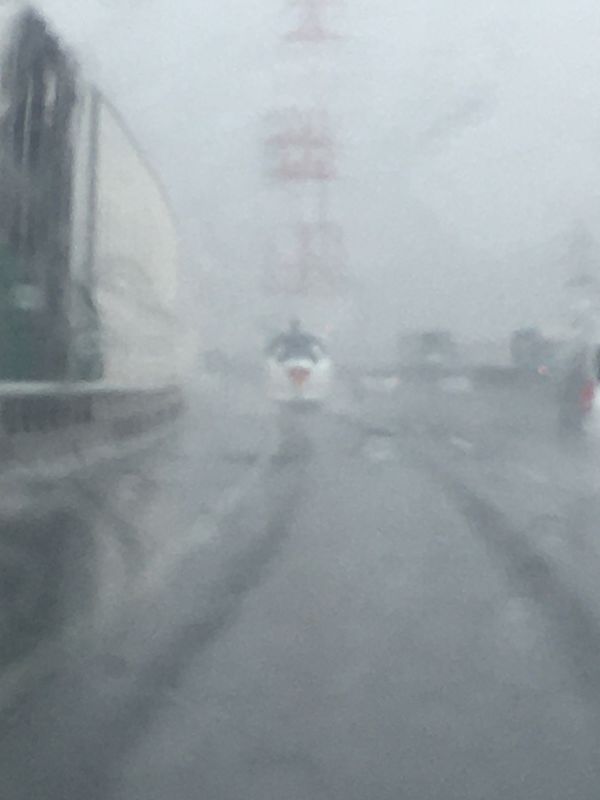 日本・鎌倉「神奈川　家族旅行」の写真：⭐︎道中も楽しむ高速道路⭐︎
①大雨の向...