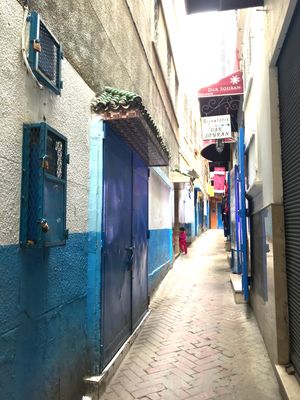 頭を強打した夫は念のため休ませておき、タンジェ旧市街から新市街まで一人で歩...