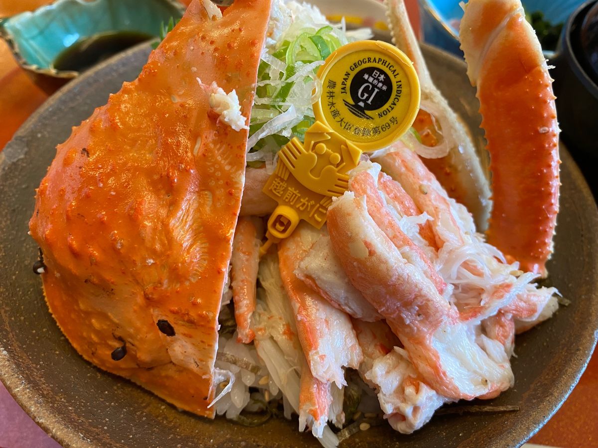 越前ガニ！一人で行くと丼くらいしか食べるものない！笑
