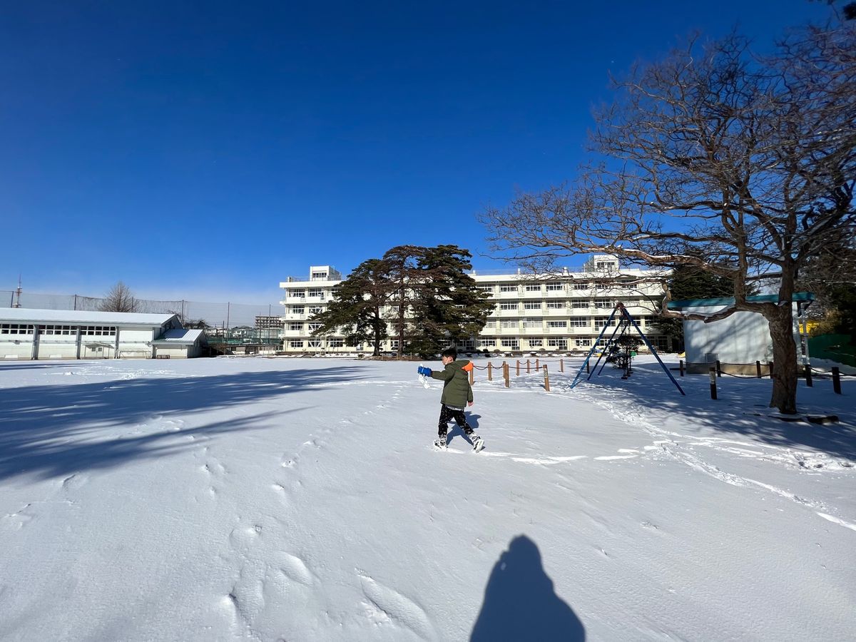 初詣へ。
その前に歩きながら母校の小学校へ。
東京の小学校に比べると校庭が...