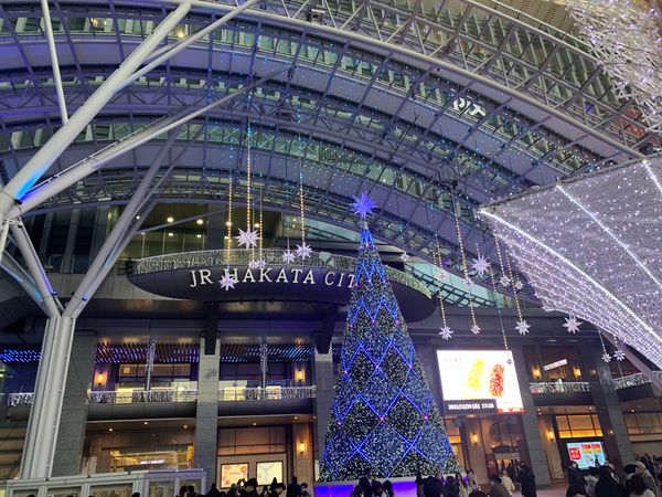 日本・博多「沖縄から福岡へ✈️一人旅」の写真：博多駅前イルミネーション✨🎄