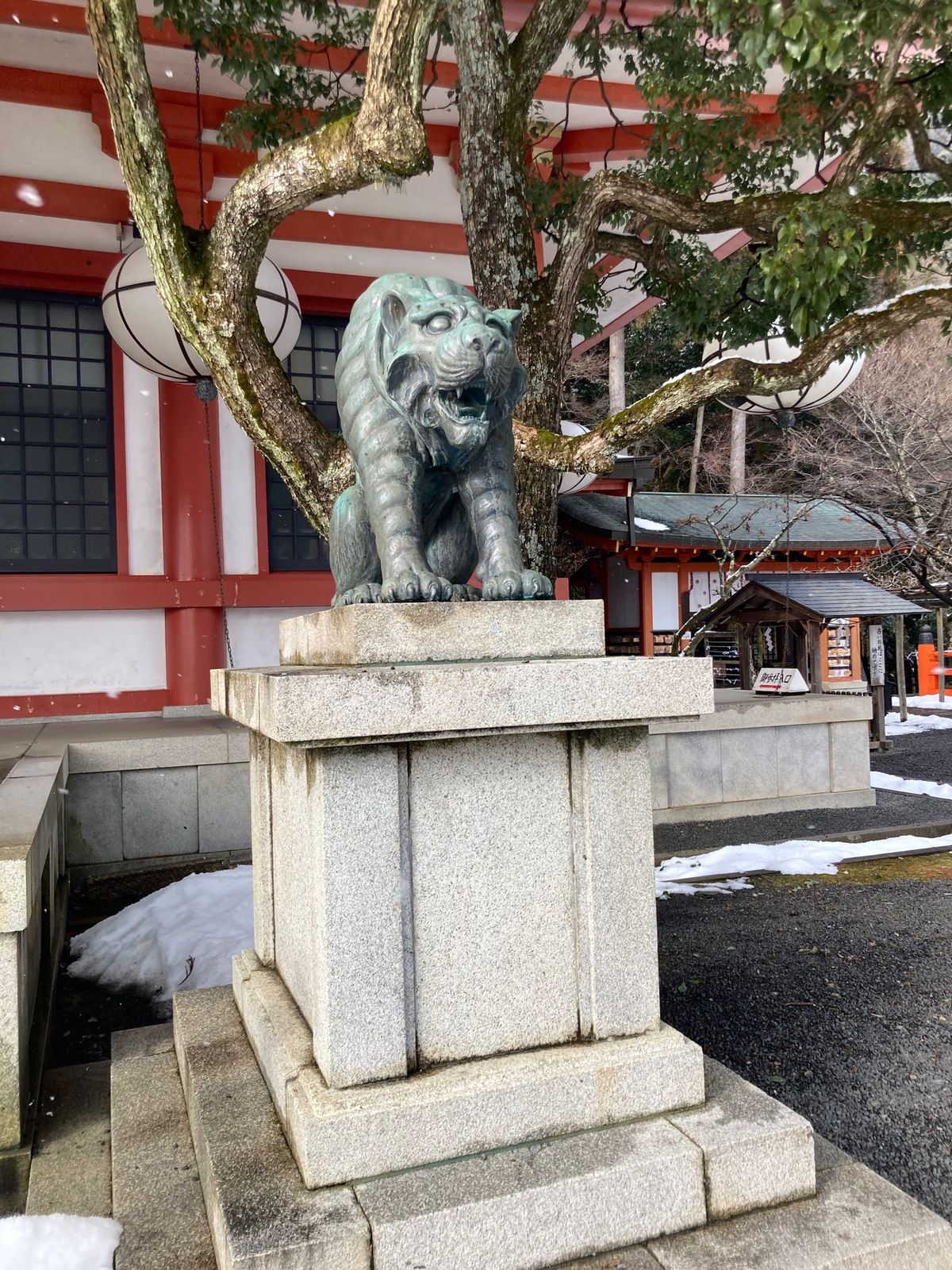 ⭐︎鞍馬寺⭐︎
・牛若丸修行の地
・参拝後はさらに雪が…❄️
・阿吽の虎