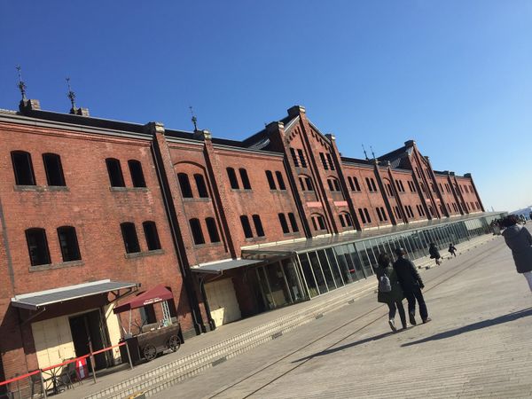 日本・神奈川県「横浜　早朝散歩」の写真：開店前から行列に並んで、
有名店のパンケ...