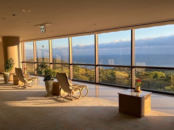 日本・屋久島「初めての屋久島⛰」の写真：いわさきホテル

レストランからも良い景...