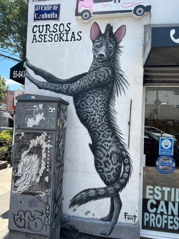 メキシコ・メキシコシティ「帰国後待機がなくなったのでついに海外旅行再開🙌」の写真：ハイエナとアリスのストリートアート可愛い😍
