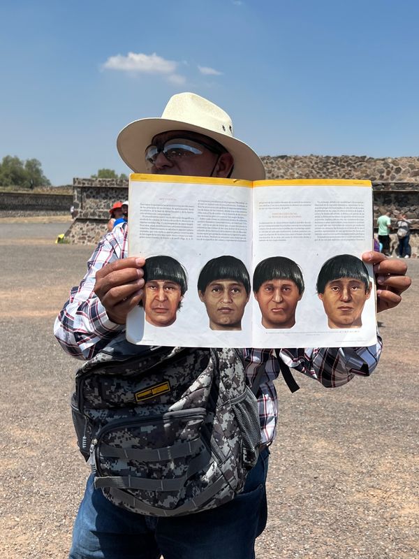 メキシコ・メキシコシティ「帰国後待機がなくなったのでついに海外旅行再開🙌」の写真：ナワの人たちはこんな顔だったらしく
ナワ...