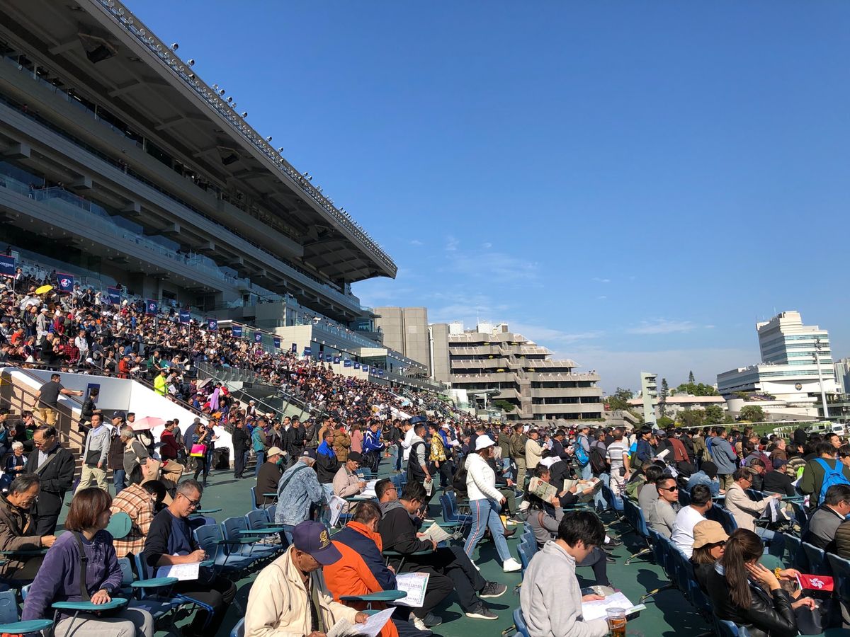 シャティン競馬場は例年に比べるとかなり寂しい観客席。コロナの影響が出始めて...
