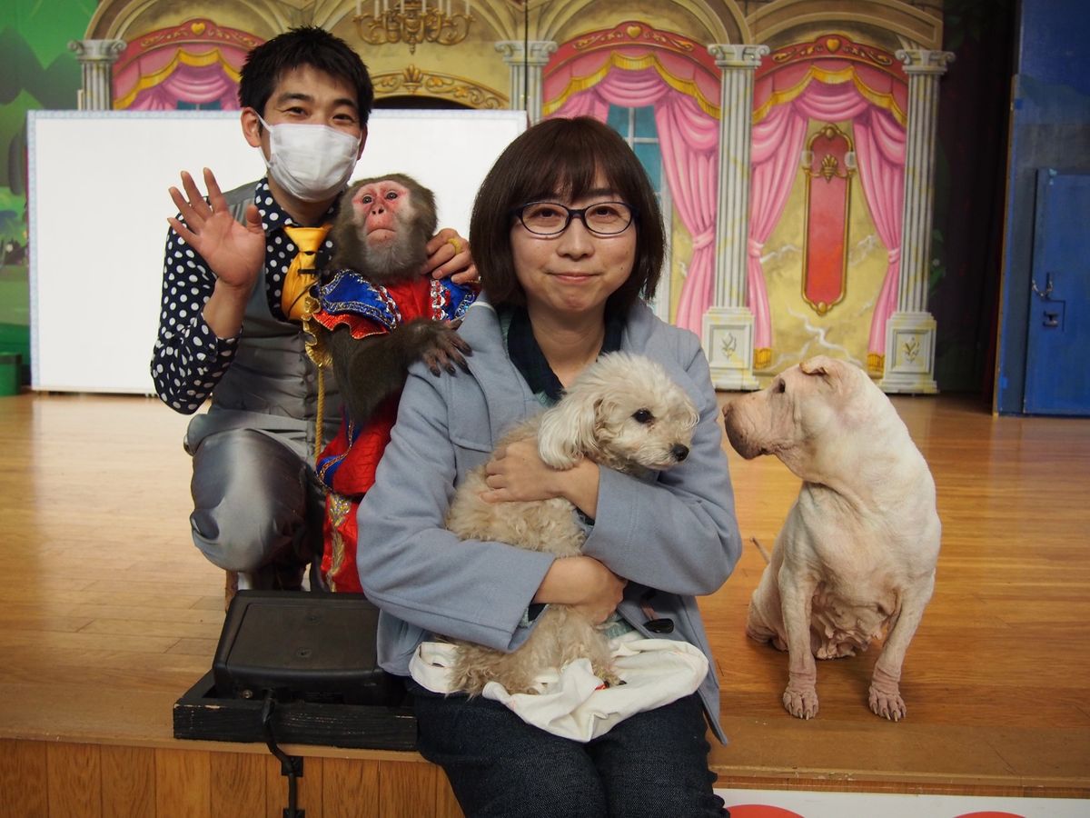 阿蘇カドリー・ドミニオンのカイくん
阿蘇猿回し劇場の5代目チョロ松君とまた吉くん