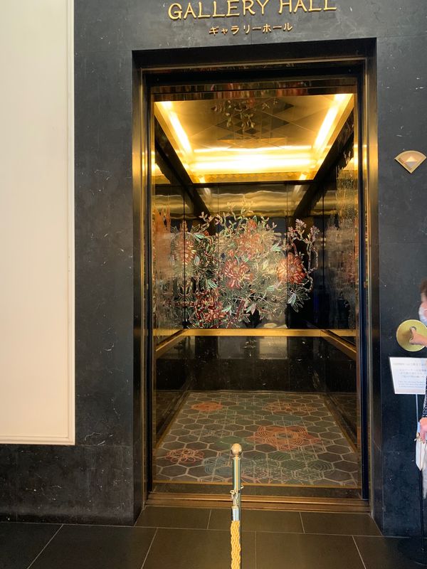 日本・東京「チームラボボーダレスと百段階段」の写真：ランチ後　こんな煌びやかなエレベーターに...